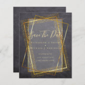 BUDGET WEDING BESPAAR DATA Gold Glitter Geometric (Voorkant / Achterkant)