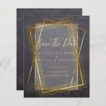 BUDGET WEDING BESPAAR DATA Gold Glitter Geometric