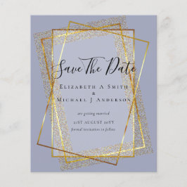 BUDGET WEDING BESPAAR DATA Gold Glitter Geometric Flyer