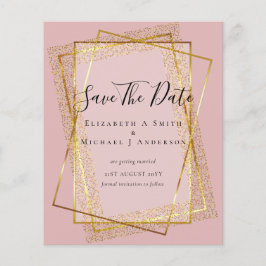 BUDGET WEDING BESPAAR DATA Gold Glitter Geometric Flyer