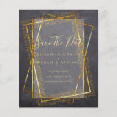 BUDGET WEDING BESPAAR DATA Gold Glitter Geometric Flyer (Voorkant)