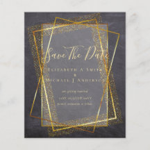 BUDGET WEDING BESPAAR DATA Gold Glitter Geometric