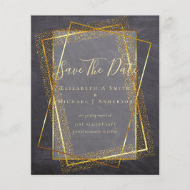 BUDGET WEDING BESPAAR DATA Gold Glitter Geometric Flyer