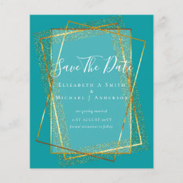 BUDGET WEDING BESPAAR DATA Gold Glitter Geometric Flyer