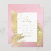 BUDGET WEDING INVITATIONS Gold Glitter Folie look (Voorkant / Achterkant)