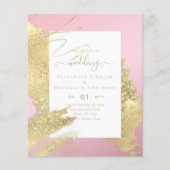 BUDGET WEDING INVITATIONS Gold Glitter Folie look (Voorkant)