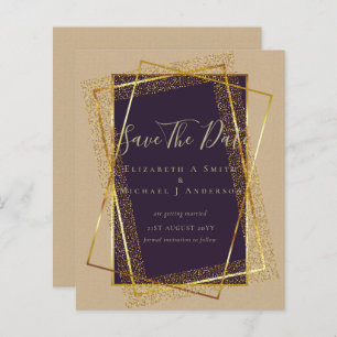 BUDGET WEDING INVITATIONS Gold Glitter Folie look