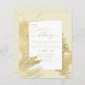 BUDGET WEDING INVITATIONS Gold Glitter Folie look (Voorkant / Achterkant)