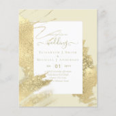 BUDGET WEDING INVITATIONS Gold Glitter Folie look (Voorkant)