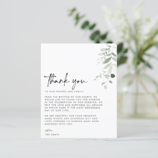 BUDGET Weduwfoto Hartelijk dank (Staand voorkant)