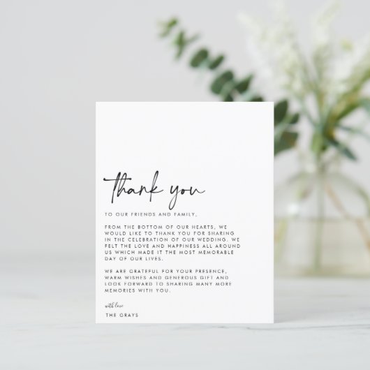 BUDGET Weduwfoto Hartelijk dank (Staand voorkant)