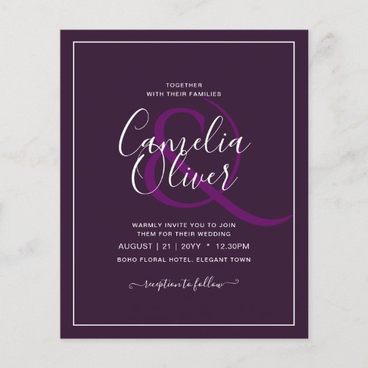 BUDGET weduwschap PLUM PAARS zwart-wit Eenvoudig Flyer (Voorkant)