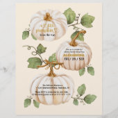 Budget Weinig pompoen herfst waterverf baby shower Flyer (Voorkant)