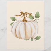 Budget Weinig pompoen herfst waterverf baby shower Flyer (Achterkant)