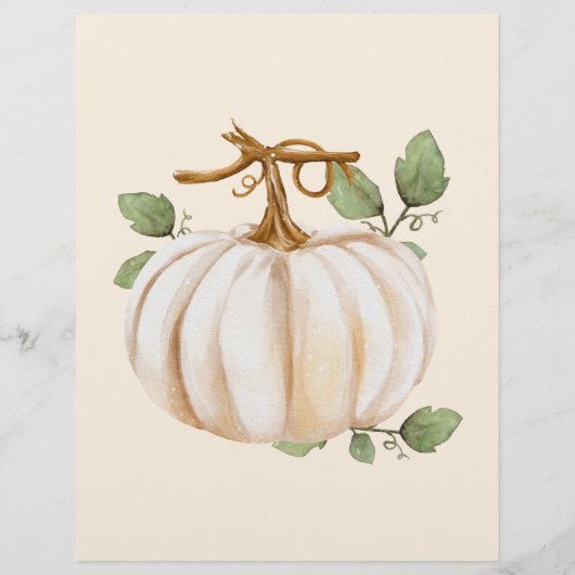 Budget Weinig pompoen herfst waterverf baby shower Flyer (Achterkant)