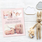 Budget Welkom 4 Foto Roze Aankondiging van geboort