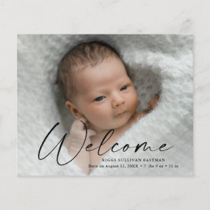 Budget Welkom Baby Foto Bedankkaart