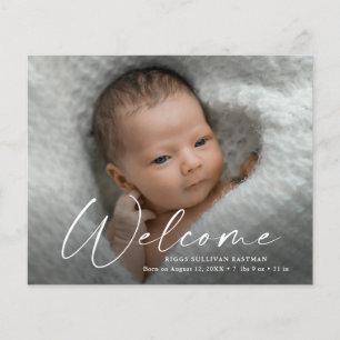 Budget Welkom Baby Foto Bedankkaart