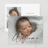 Budget Welkom Baby Foto Hartelijk dank (Voorkant / Achterkant)