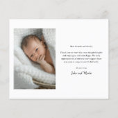 Budget Welkom Baby Foto Hartelijk dank (Achterkant)