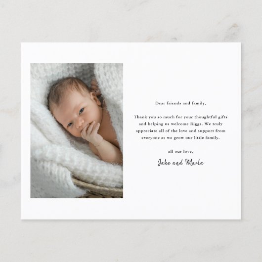 Budget Welkom Baby Foto Hartelijk dank (Achterkant)