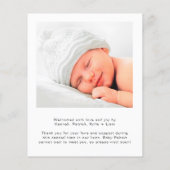 Budget Welkomstscript Aankondiging geboorte foto's (Achterkant)