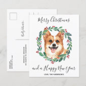 Budget Welsh Corgi Dog Merry Briefkaart (Voorkant / Achterkant)