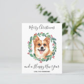 Budget Welsh Corgi Dog Merry kerstKaart (Staand voorkant)