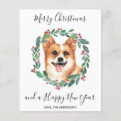 Budget Welsh Corgi Dog Merry kerstKaart (Voorkant)