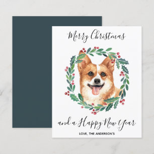 Budget Welsh Corgi Dog Merry kerstKaart