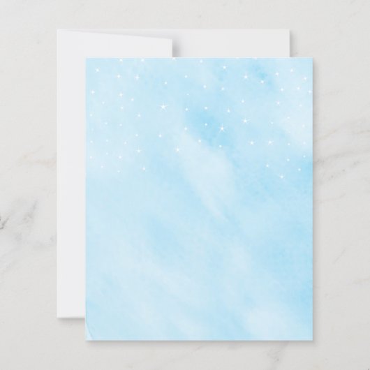 Budget We're On Cloud Nine Boy Baby shower Uitnodi (Achterkant)