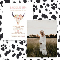 Budget Western Foto Meisje Baby shower Uitnodiging