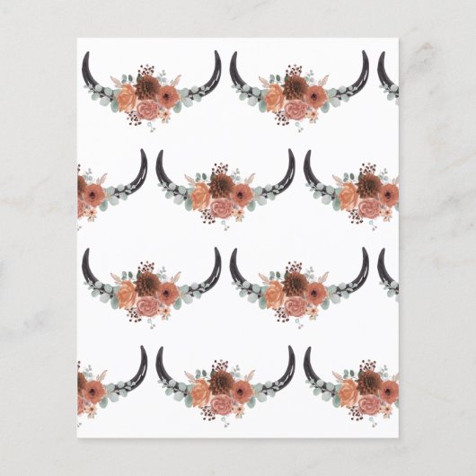 Budget Westerne Boheemse Bloemen Koe Schedel Bruil (Achterkant)