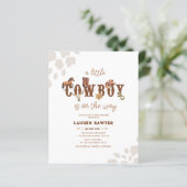 Budget Westerne Cowboy Baby Douche Invitation (Staand voorkant)