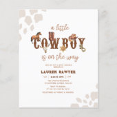Budget Westerne Cowboy Baby Douche Invitation (Voorkant)