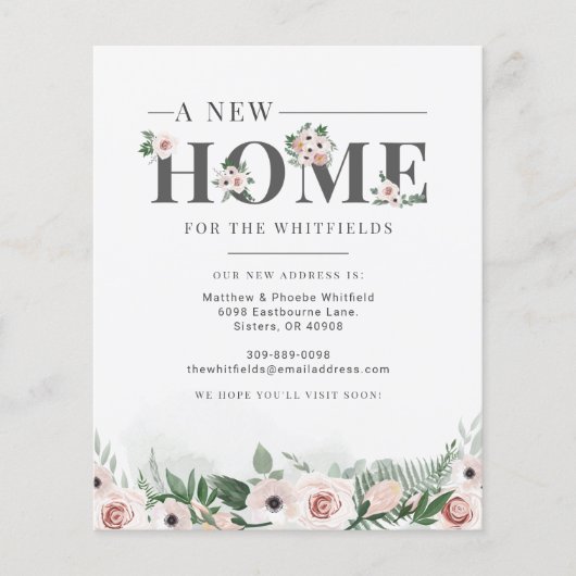 Budget Weve Moved Floral Moving Announge (Voorkant)