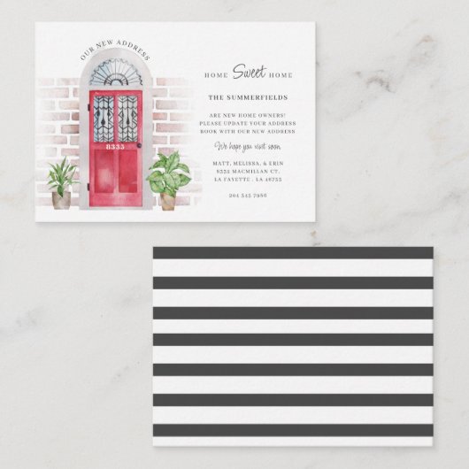 Budget Weve Moved Waterverf Moving Announance Notitiekaartje (Voorkant / Achterkant)