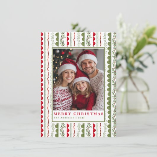 Budget What A Year Whimsical Twelve Photo collage Feestdagenkaart (Staand voorkant)