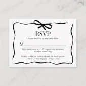 BUDGET Whimsical Black Bow Tie Wedding Menu Rsvp (Voorkant)