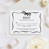 BUDGET Whimsical Black Bow Tie Wedding Menu Rsvp