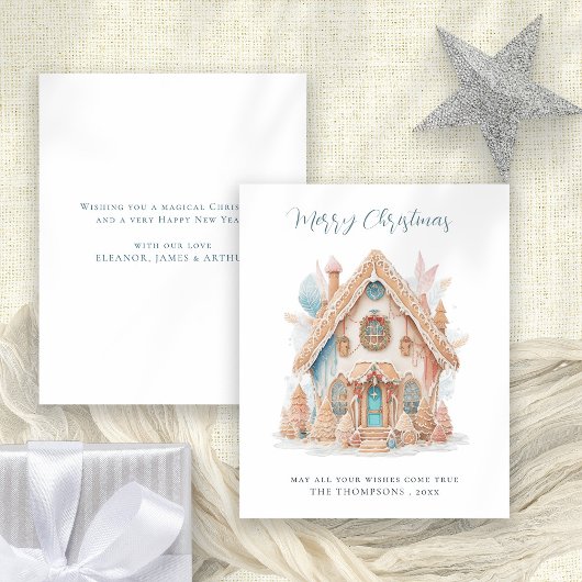 Budget Whimsical Boho House Merry Christmas Kaart
