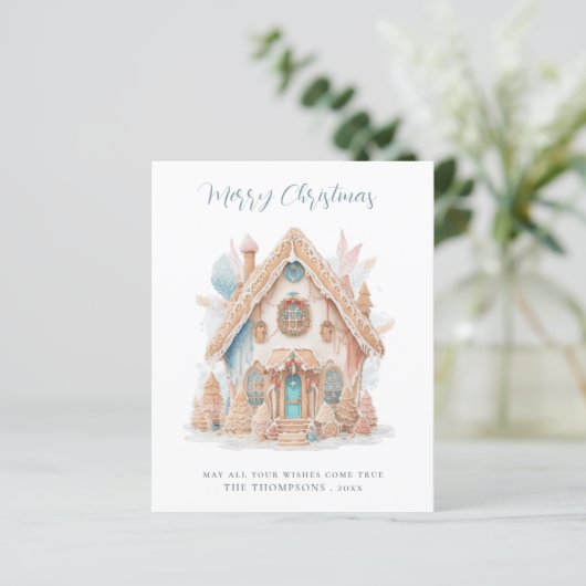 Budget Whimsical Boho House Merry Christmas Kaart (Staand voorkant)