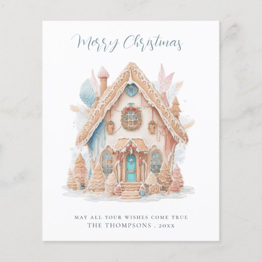 Budget Whimsical Boho House Merry Christmas Kaart (Voorkant)