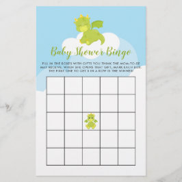 Budget Whimsical Boy Dragon Baby shower Bingo Kaar