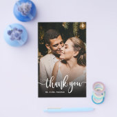 Budget Whimsical Chic Script Weduwen Dank u Flyer (Enkel)