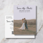 Budget Whimsical Foto QR Code Save the Date Aankondigingskaart