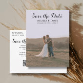 Budget Whimsical Foto QR Code Save the Date Aankondigingskaart