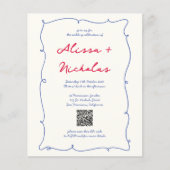 Budget Whimsical Kleurrijke Monogram QR code Bruil (Voorkant)