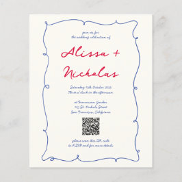 Budget Whimsical Kleurrijke Monogram QR code Bruil