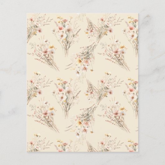 BUDGET Whimsical Meadow Wildflower Lijst Bruiloft (Achterkant)